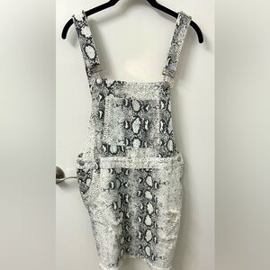 POL Snakeskin Overalls Dress Small